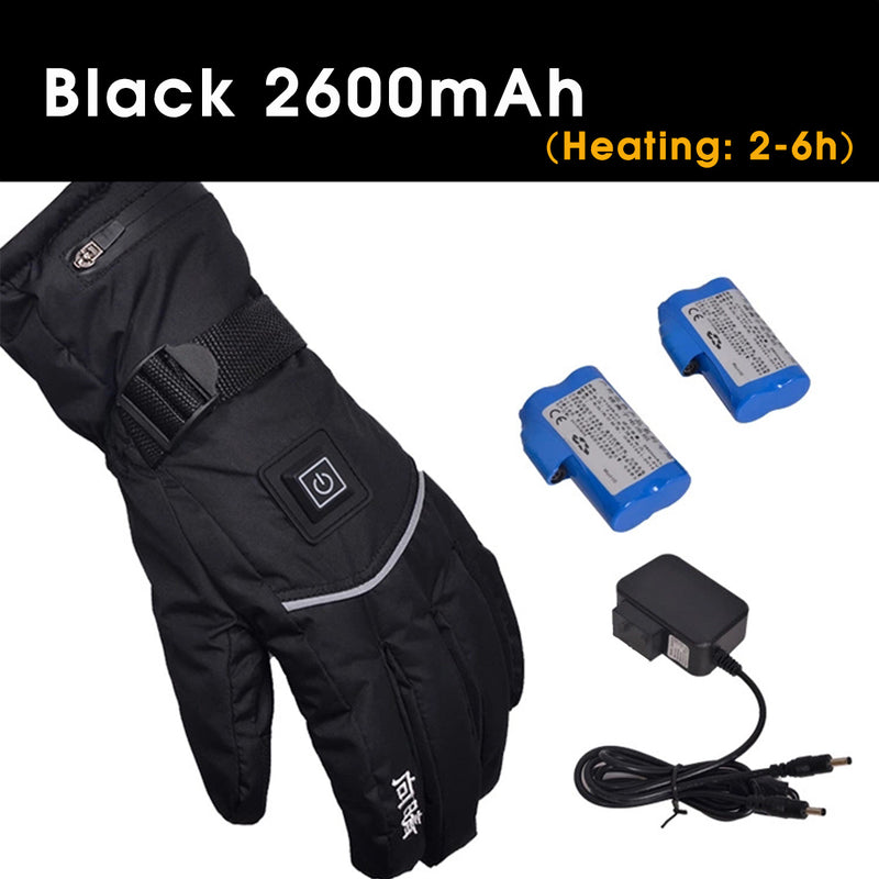 Waterproof Electric Battery Heating Heated Gloves Thermal Winter Warmer 2600/3600mAh
