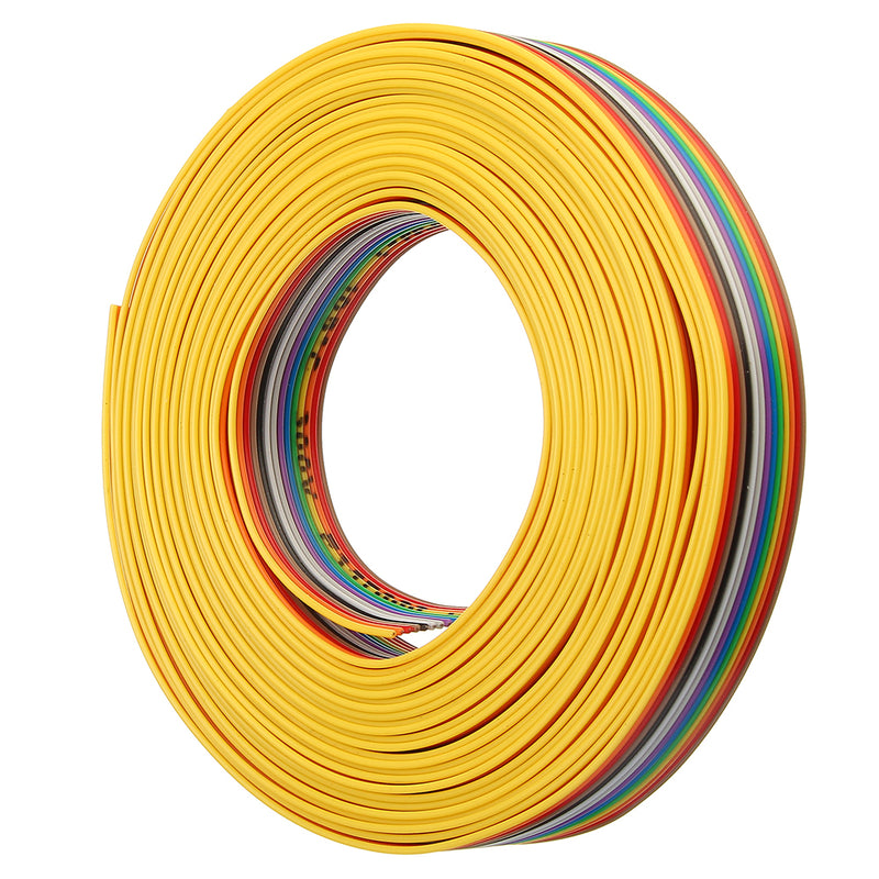 3pcs 5M 1.27mm Pitch Ribbon Cable 14P Flat Color Rainbow Ribbon Cable Wire Rainbow Cable