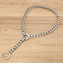 Silver Cuban Curb Link Stainless Steel Dog Chain Pet Training Collar Choker Dog Traction Rope
