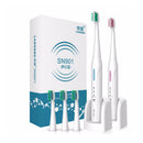 LANSUNG SN901 Ultrasonic Electric Toothbrush W/4 Pcs Replacement Heads Electronic Tooth Brush