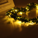2M 20LEDs Wam White Leaf Garland Copper Fairy String Holiday Light for Christmas Party Decor DC3V