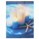 Wall Art Beach Lighted Candles Hanging Picture Starfish Canvas Shore Print LED Paper