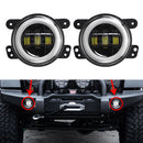 2Pcs 4'' 30W 6LED 6000K 1500LM 10-32V IP67 Round LED Headlights Fog Light Driving Lamps Hi/Low Beam DRL For Jeep Wrangler