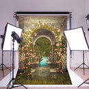 5x7FT Castle Photography Background Wedding Photo Studio Vinyl Backdrops Flowers