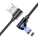 FLOVEME 90 Degree Angle Type C LED Magnetic Braided Fast Charging Data Cable 1M For Smart Phone