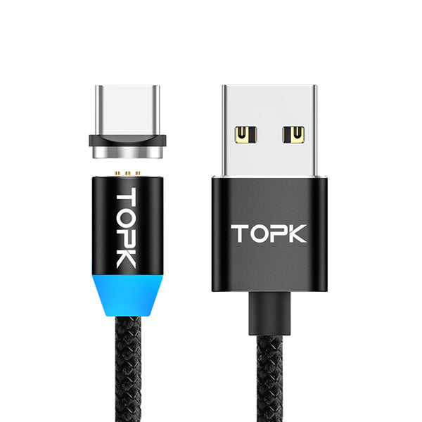 TOPK 5A Magnetic Type C Micro USB Data Cable For Xiaomi Mi9 HUAWEI Mate30 Pro Oneplus 7 Pocophone F1 Note10+ 5G