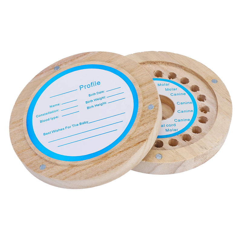 Boy Girl Kids Tooth Wooden Storage Display Box Save Milk Tooth Baby Hair Keepsake