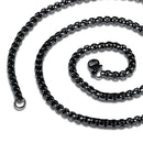 3mm55cm Retro Men's Necklace Square Chain Necklace Polished Stainless Steel Single Chain