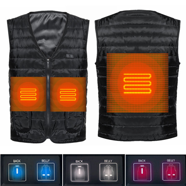 Dual Cotton Heated  Electric 3 Gear USB Vest Men Women 3S Fast Heating Jacket Clothing