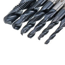 Drillpro HRC89 M3-M10 Combination Drill Tap Bit Set TiAlN Coated Deburr Countersink Bits