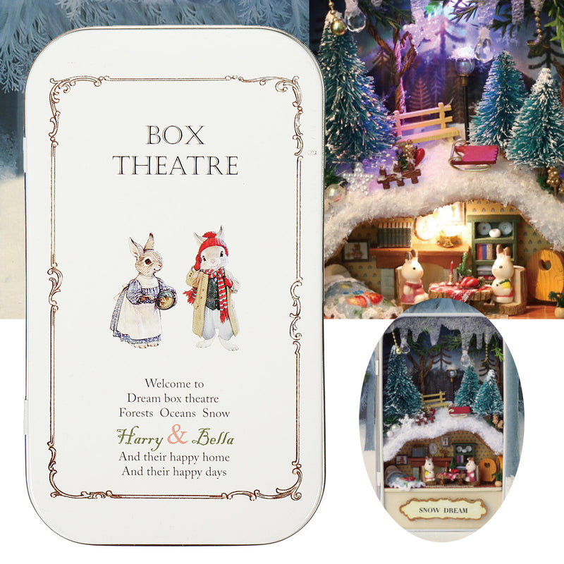 3D Wooden Puzzle DIY Miniature Doll House LED Light Dream Box Theatre Kit Christmas Birthday Gifts