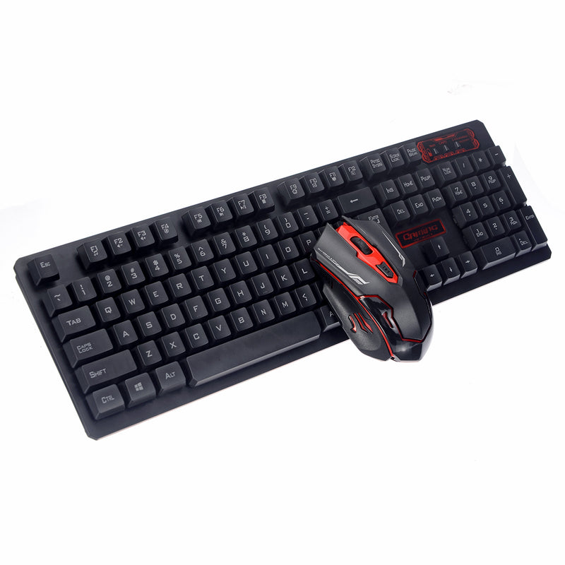 HK6500 2.4GHZ Wireless Suspension Keycap Keyboard and 1600DPI Wireless 4D Button Gaming Mouse Combo for Office PC and Laptop