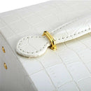 Jewelry Box with Drawer Handle Mirror PU Leather 3 Layer Storage Case Organizer