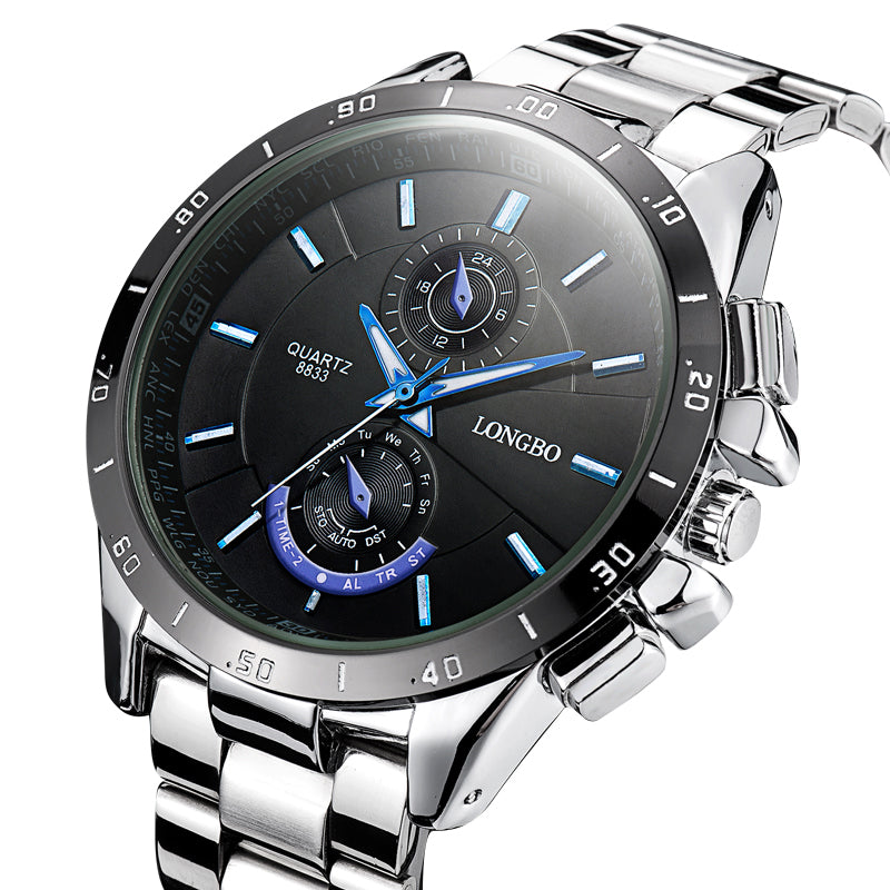 LONGBO 8833 Men Watch Luminous Stainless Steel Fashion Casual Quartz Wrist Watch