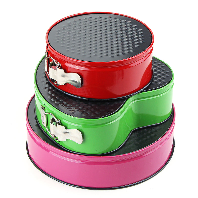 3Pcs Carbon Steel Non-stick Cake Bake Mold Pan Kitchen Bakeware Cooking Mould
