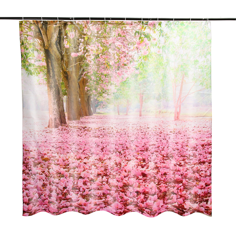 Cherry Blossom 3D Fashion Pattern Bathroom Fabric Shower Curtain Home Decoration Waterproof
