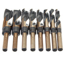 8pcs 1/2 Inch Round Shank HSS Twist Drill Bit Set