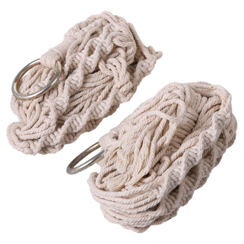 4 Legs Handmade Crude Cotton Flower Pot Decorations Hanging Basket Plant Hanger Rope with Iron Coils
