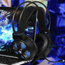 EASYSMX COOL2000 3.5mm + USB Wired Omnidirectional Gaming Headphone LED Backlight Stereo Headset with Microphone