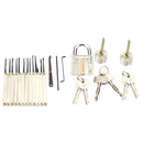 12pcs Unlocking Lock Pick Set with 3pcs Transparent Locks Locksmith Practice Supplies Set