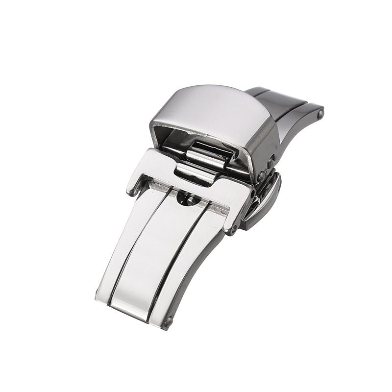 Stainless Steel Butterfly Push Button Deployment Watch Band Buckle Clasp Band