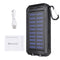 20000mAh Solar Charging Power Bank SOS Mode Portable Cell Phone Solar Charger with Dual USB Charging Ports LED Flashlight Carabiner/Compass