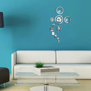 Honana DX-X1 Creative 3D Acrylic Mirror Wall Sticker Quartz Clocks Watch Large Home Decor