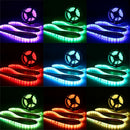 5M 300 LED Waterproof Strip Light String Lamp 12V 2835 SMD RGB +24/44Keys IR Controller+US Power Adaptor