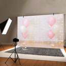 5x3FT 7x5FT 9x6FT Pink White Balloons Gray Wall Photography Backdrop Background Studio Prop