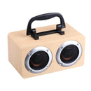 W5B Wooden Wireless bluetooth Speaker Dual Units Stereo Bass TF Card AUX Speaker with Mic