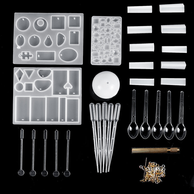 78Pcs/Set Resin Casting Mold Kit Silicone Mould Making Jewelry Pendant Mould Craft DIY Set