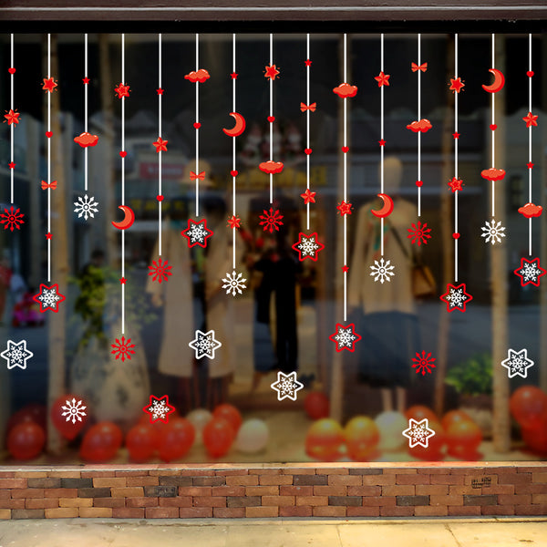 Miico XL5012 Starry And Snowflake Pendant Wall Sticker Glass Door And Window Decorative Sticker