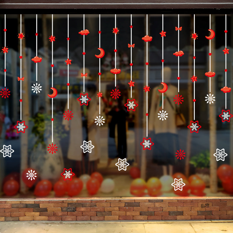Miico XL5012 Starry And Snowflake Pendant Wall Sticker Glass Door And Window Decorative Sticker