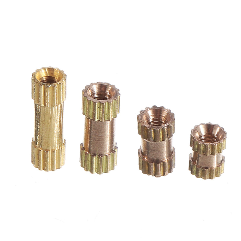 Suleve MXBN7 330Pcs M2/M3/M4/M5 Knurled Brass Round Female Thread Knurled Nuts Round Insert Embedment Nut Assortment Set