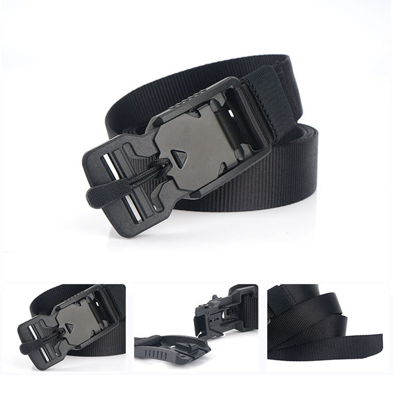 AWMN 25W 125cm Nylon Tactical Belt Outdoor Leisure Waist Belts with Funch Free Buckle Magnet Buckle