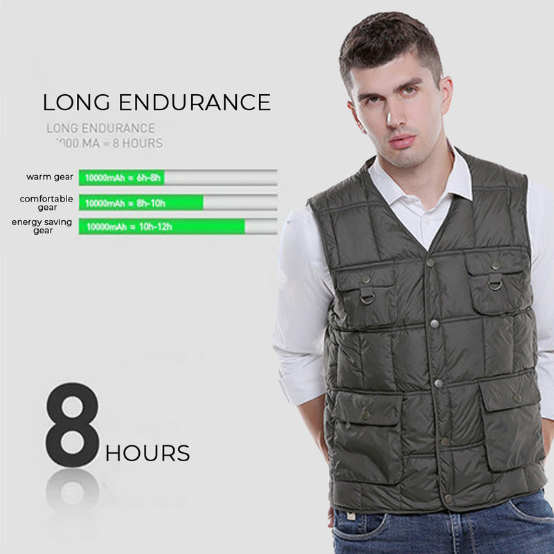Electric Heating USB Sleeveless Vest Winter Heated Outdoor Fishing Jacket