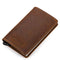 CONTACTS RFID Portable Auto Pops Up Business Card Holder Wallet Crazy Horse Leather Vintage Name Card Case ID Credit Card Storage Box