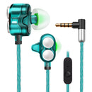 Universal HiFi 4 Drivers Earphone Dual Dynamic Drivers 3.5mm Wired Control In-ear Headphone with Mic