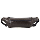 Men Leather Waist Bag Multi-Pockets Storage Bag Leisure Shoulder Bag