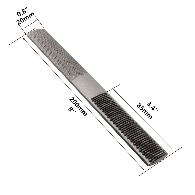 200mm 4 in 1 Wood File Carbon Steel Rasp File Flat Half Round File Woodworking Abrasive Tool