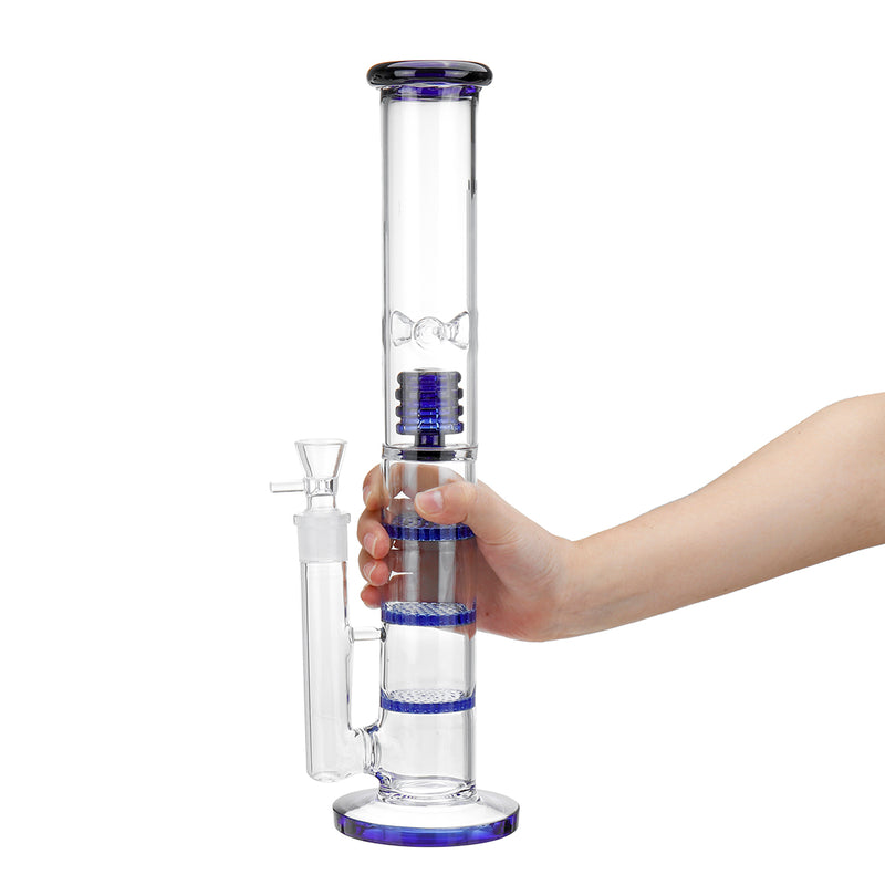19.5 Inch Glass B ong Three Honeycomb PERC Smoking P ipe Water H ookah With Ice Catcher H ookah pipes