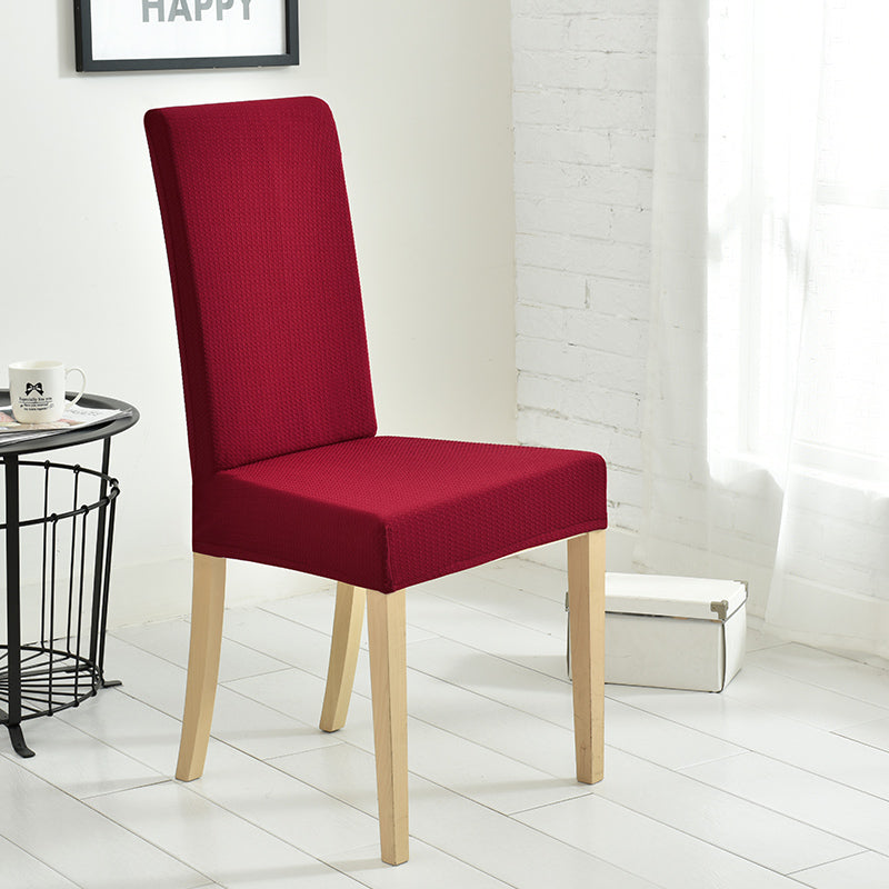 Waterproof Dinning Chair Covers Antidirt Waffle Fabric Seat Covers Stretch Spandex