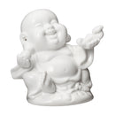 Peace Sign Laughing Hotai Statue Happy Sitting Hotai White Gloss Home Decorations