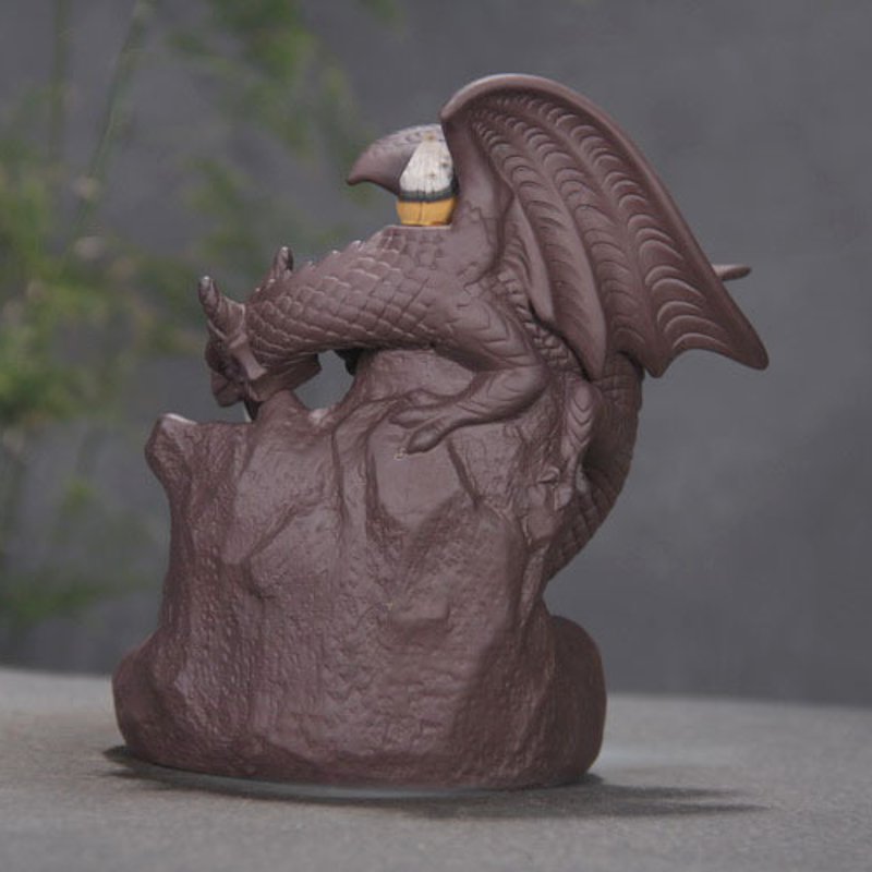 Auspicious Dragon Purple Sand Smoke Backflow Incense Burner Creative Aromatherapy Censer Decorations