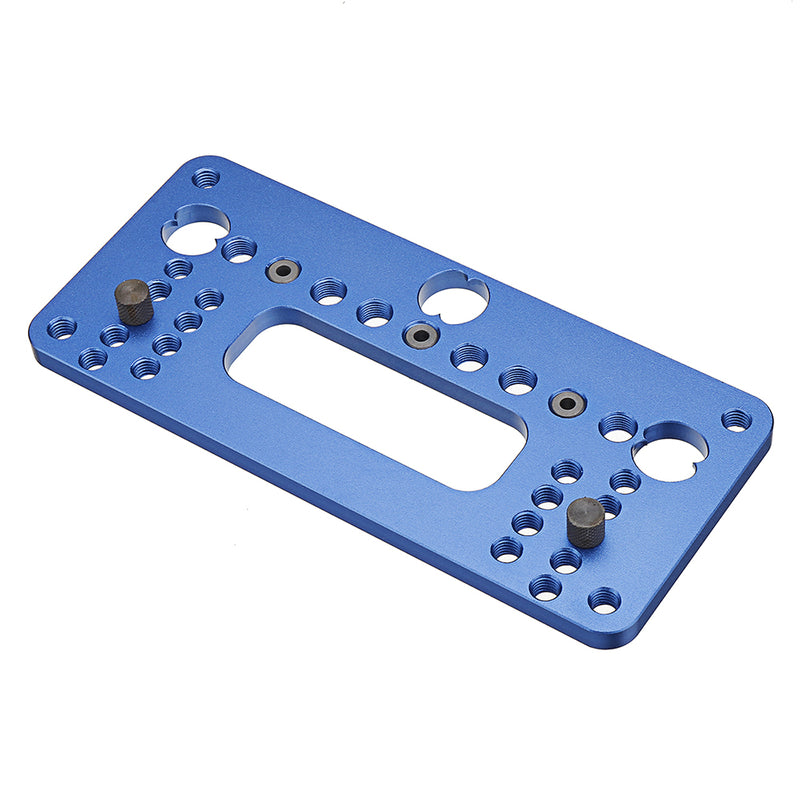 Blue Aluminum Alloy Knob and Pull Cabinet Hardware Jig Adjustable Door Drawer Handle Knob Pull Drill Template Woodworking Tool