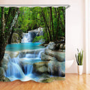 3D Waterfall Nature Scenery Bath Shower Curtain Water Resistant Bathroom Shield