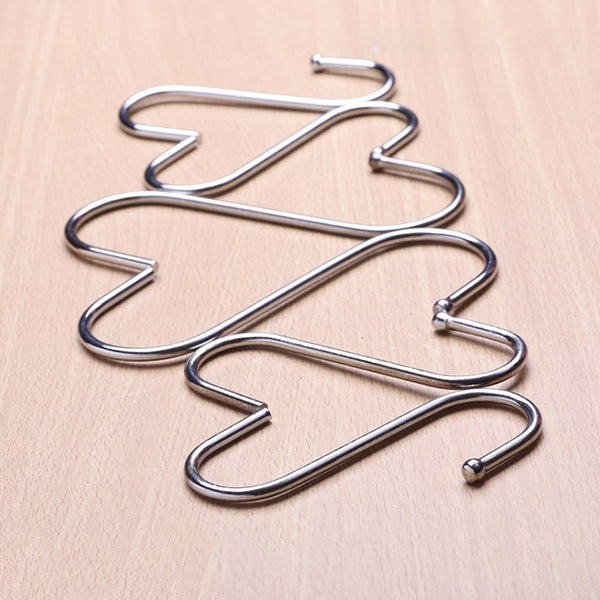 10 Pcs Stainless Steel Hanger Clasp Rack S Shape Hooks Clothes Pot Pan Cloth Hanger