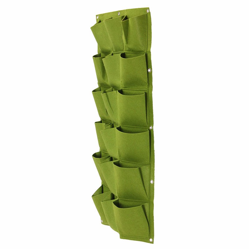 18 Pocket Vertical Greening Hang Wall Garden Seedling Plant Grow Bag Planter