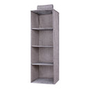 Minleaf Cotton Linen Hanging Closet Organizer Foldable Clothes Storage Bag