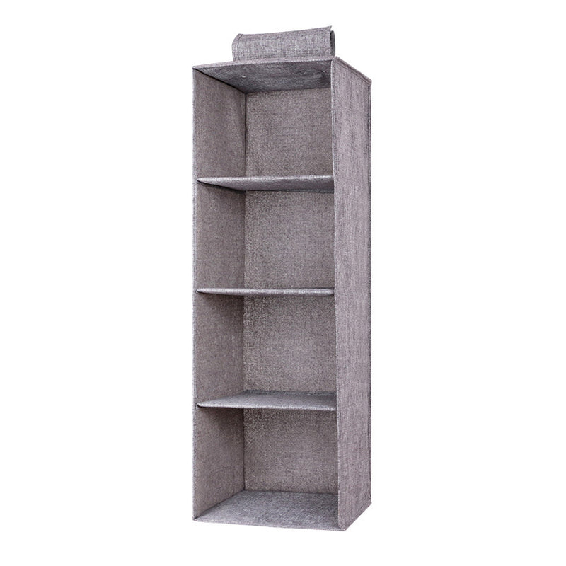 Minleaf Cotton Linen Hanging Closet Organizer Foldable Clothes Storage Bag
